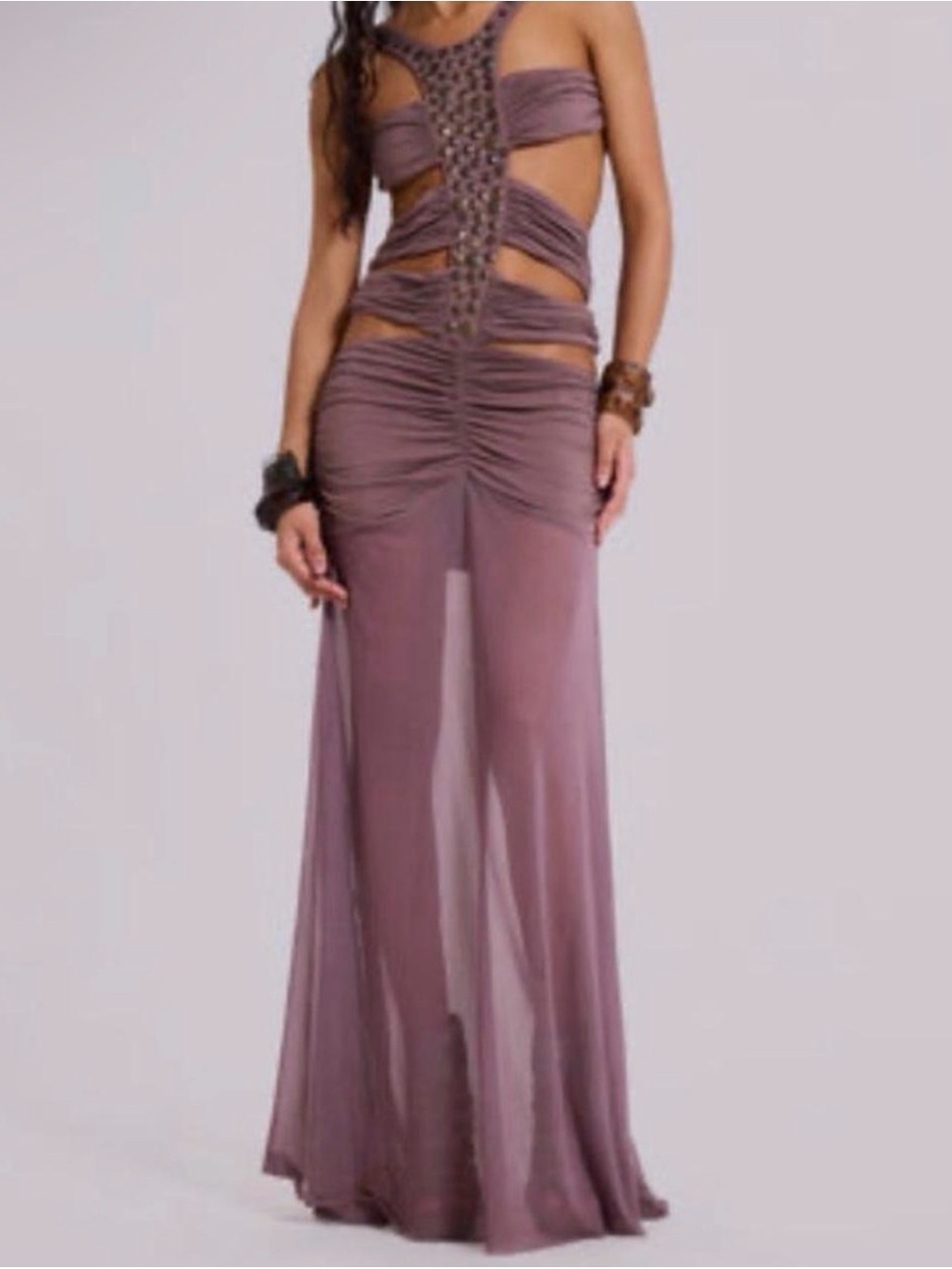Jaded London Hadassa cut out hand beaded maxi dress